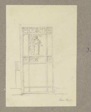 Ornamentierter Wandschmuck mit einer Justitia in Sitten