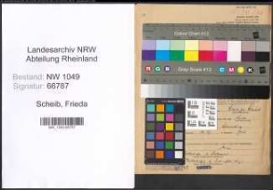 Entnazifizierung Frieda Scheib , geb. 25.08.1890 ()