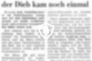 Haarscharf kombiniert: der Dieb kam noch einmal
