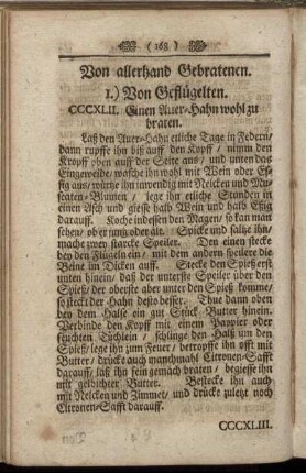 Von allerhand Gebratenen.