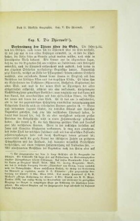 Cap. V. Die Thierwelt