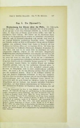 Cap. V. Die Thierwelt