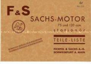 Ersatzteilliste und Preisliste für stationäre Sachs-Motoren