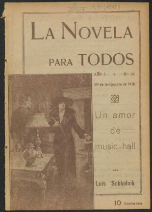 1918004200: Un amor de music-hall : (novela sentimental)