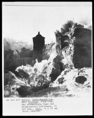 Der gesprengte Turm des Heidelberger Schlosses (unvollendet)