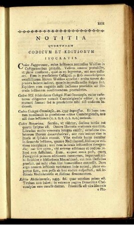 Notitia Quorundam Codicum Et Editionum Isocratis.