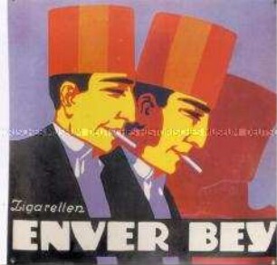 Werbeschild für Zigaretten "Enver Bey"
