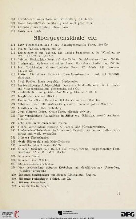 Silbergegenstände (Nr. 212-266)