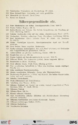Silbergegenstände (Nr. 212-266)