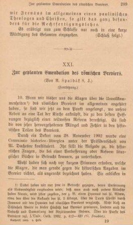 289-297 Zur geplanten Emendation des römischen Breviers : Fortsetzung