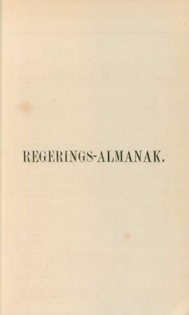 Regerings-Almanak