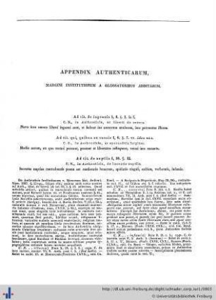 II. Appendix authenticarum.