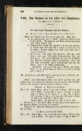 ¬Das¬ Rechnen in den ersten drei Schuljahren : (Schluß)