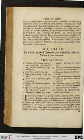 Sectio III