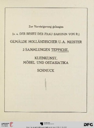Zur Versteigerung gelangen