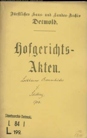 Lockhauser Baumhüter Johann zu Herford gegen Christoph Schilling, alias Landsberger zu Brüntrup - Brautschatz