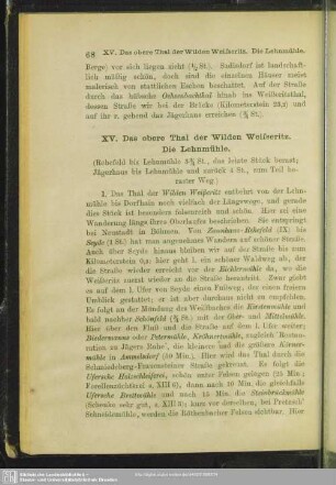 XV. Das obere Thal der Wilden Weisseritz. Die Lehnmühle