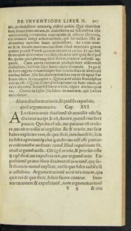 Altera divisio orationis ... Cap. XVI.