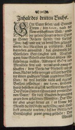 Inhalt des dritten Buchs.