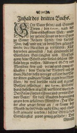 Inhalt des dritten Buchs.