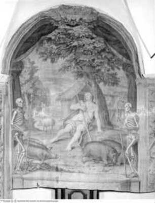 Szenen aus dem Alten und Neuen Testament, Szenen aus der Parabel des Verlorenen Sohnes, Der verlorene Sohn hütet Schweine und ißt aus ihrem Trog