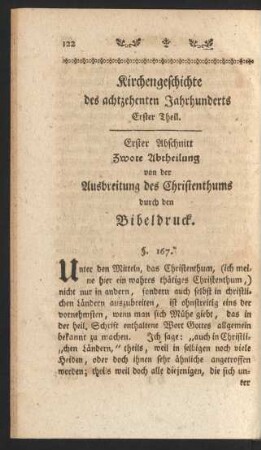Erster Abschnitt Zwote Abtheilung von der Ausbreitung des Christenthums durch den Bibeldruck.