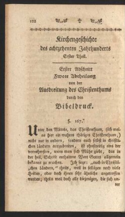 Erster Abschnitt Zwote Abtheilung von der Ausbreitung des Christenthums durch den Bibeldruck.