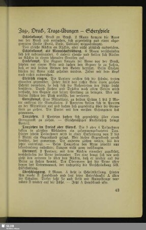 Zug-, Druck-, Trage-Übungen – Scherzspiele