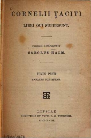Cornelii Taciti Libri qui supersunt, 1. Annales