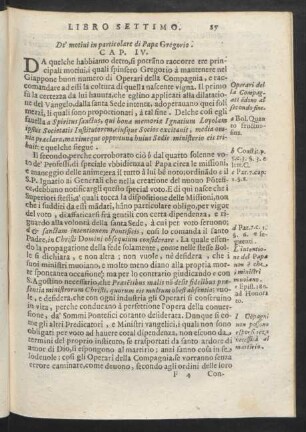Cap. IV. De' motivi in paritcolare di Papa Gregorio