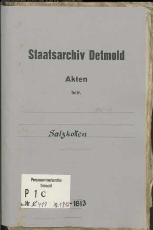 Belegakten zu den Heiraten der katholischen Gemeinde Salzkotten, Kreis Büren (1812-1813)