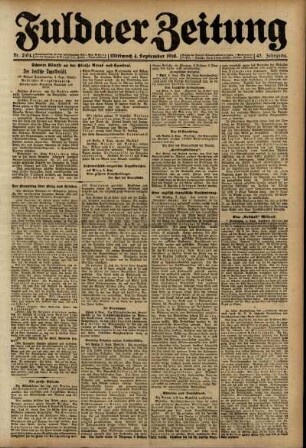 Ausgabe vom Mittwoch, den 04. September 1918.