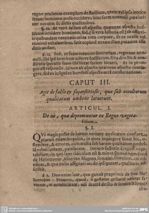 CAPUT III. Agit de falsis & superstitiosis, quae sub occultarum qualitatum umbone latuerunt.