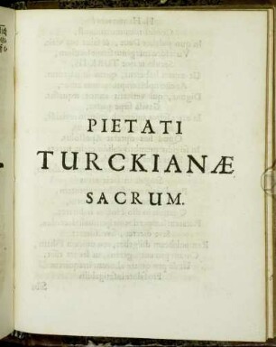 Pietati Turckianae Sacrum.