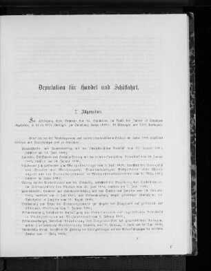 Deputation für Handel und Schiffahrt.