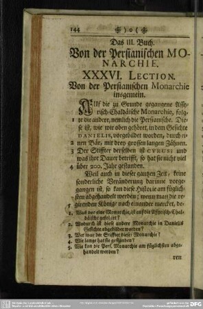 Das III. Buch. Von der Persianischen Monarchie