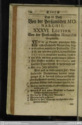 Das III. Buch. Von der Persianischen Monarchie