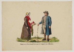 Trachten - Bauernmädchen und Bauer nahe Schwerin