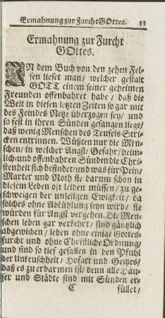 Ermahnung zu Furcht Gottes.