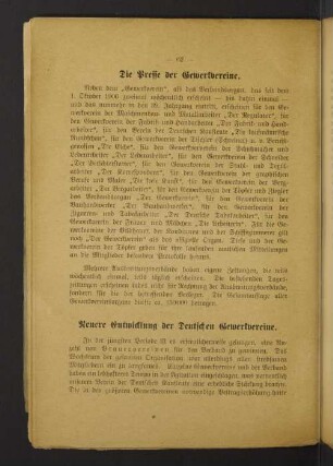 Die Presse der Gewerkvereine.