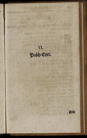 VI. Pasch- Eyer.