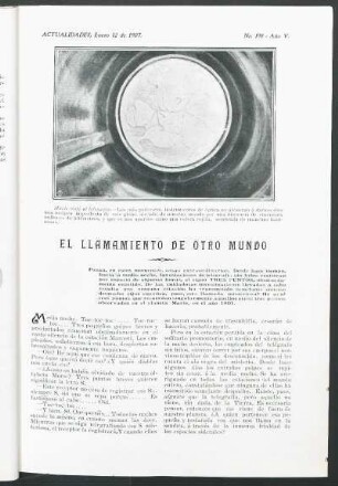 El llamamiento de otro mundo.