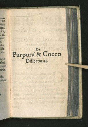 De Purpura & Cocco Dissertatio.