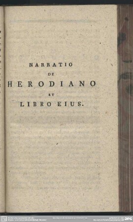 Narratio De Herodiano Et Libro Eius