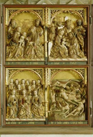 Heilige Sippe, Anbetung der Könige, Heilige Ursula mit Gefolge?, Martyrium der Zehntausend