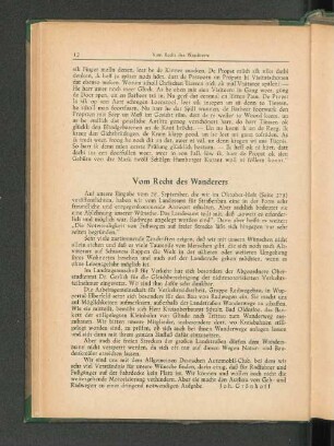 Vom Recht des Wanderers