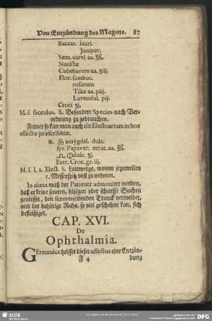Cap. XVI. De Ophthalmia
