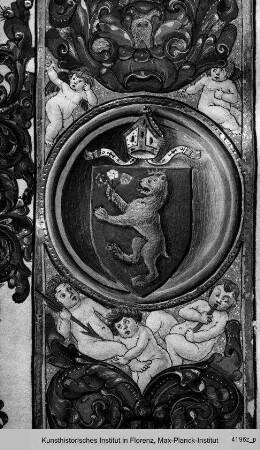Anfangsseite - Missale, Anfangsseite: Initialen m. David u. Gottvater