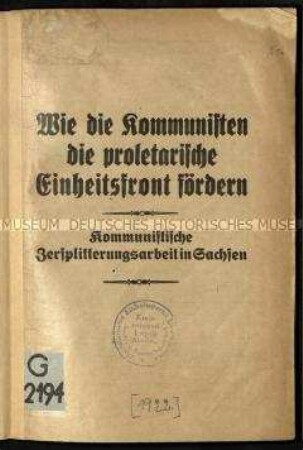Antikommunistische Schrift