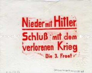 Handzettel aus dem innerdeutschen Widerstand